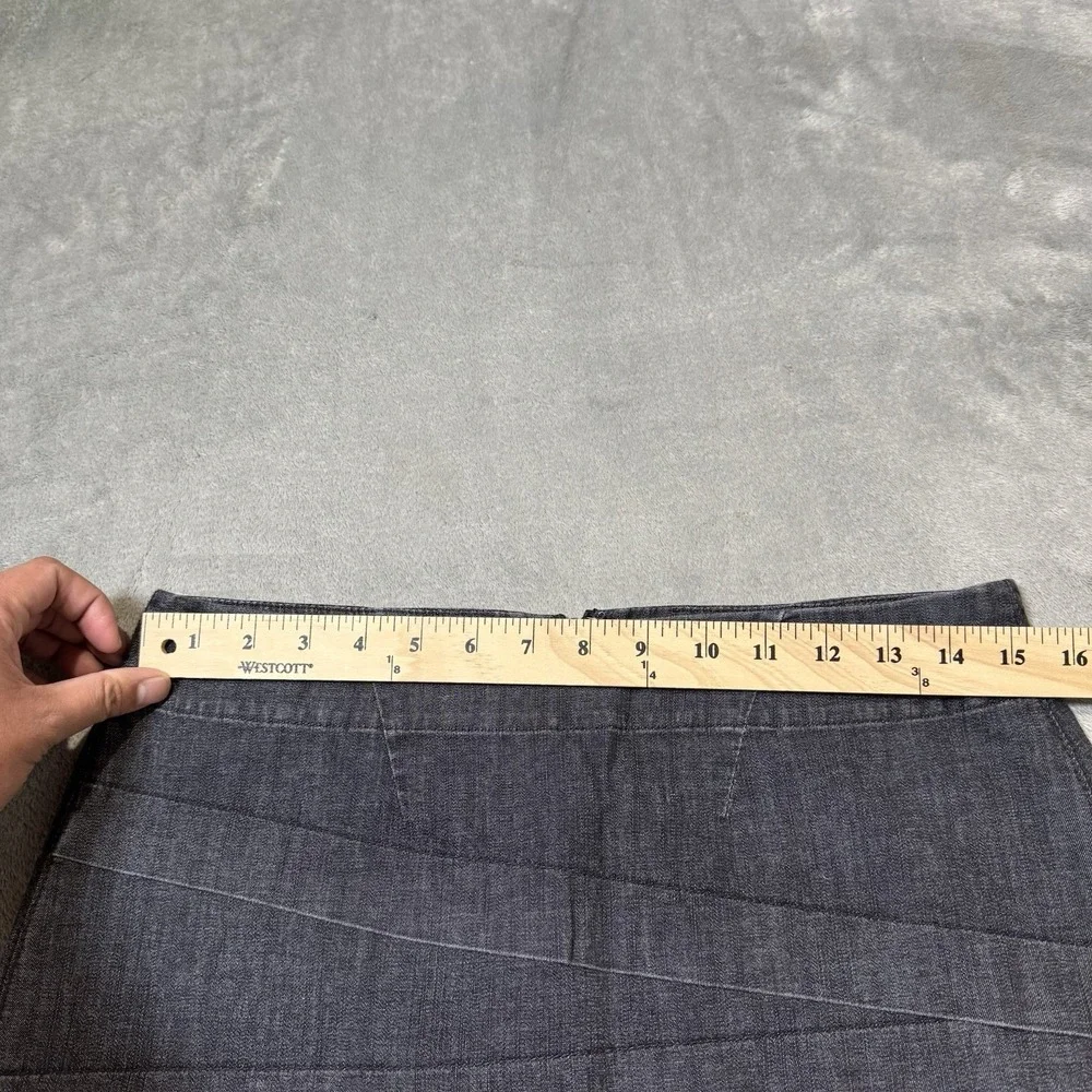 VTG Y2K Nie + Zoe Cross‎ Stripe All Denim Skirt Size 6 Grunge Goth Indie